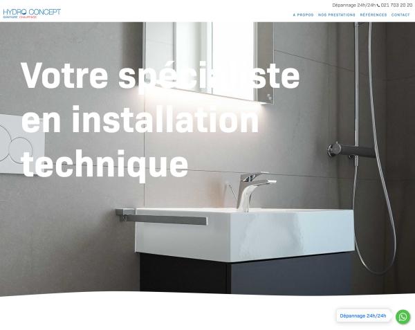 Site internet Vitre - HydroConcept - référence web Pixinside