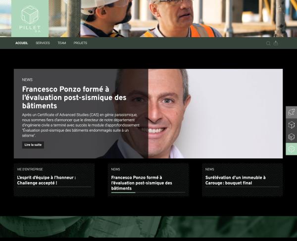 Collaboration Créative - Site Pillet SA par OctoberCMS - référence web Pixinside
